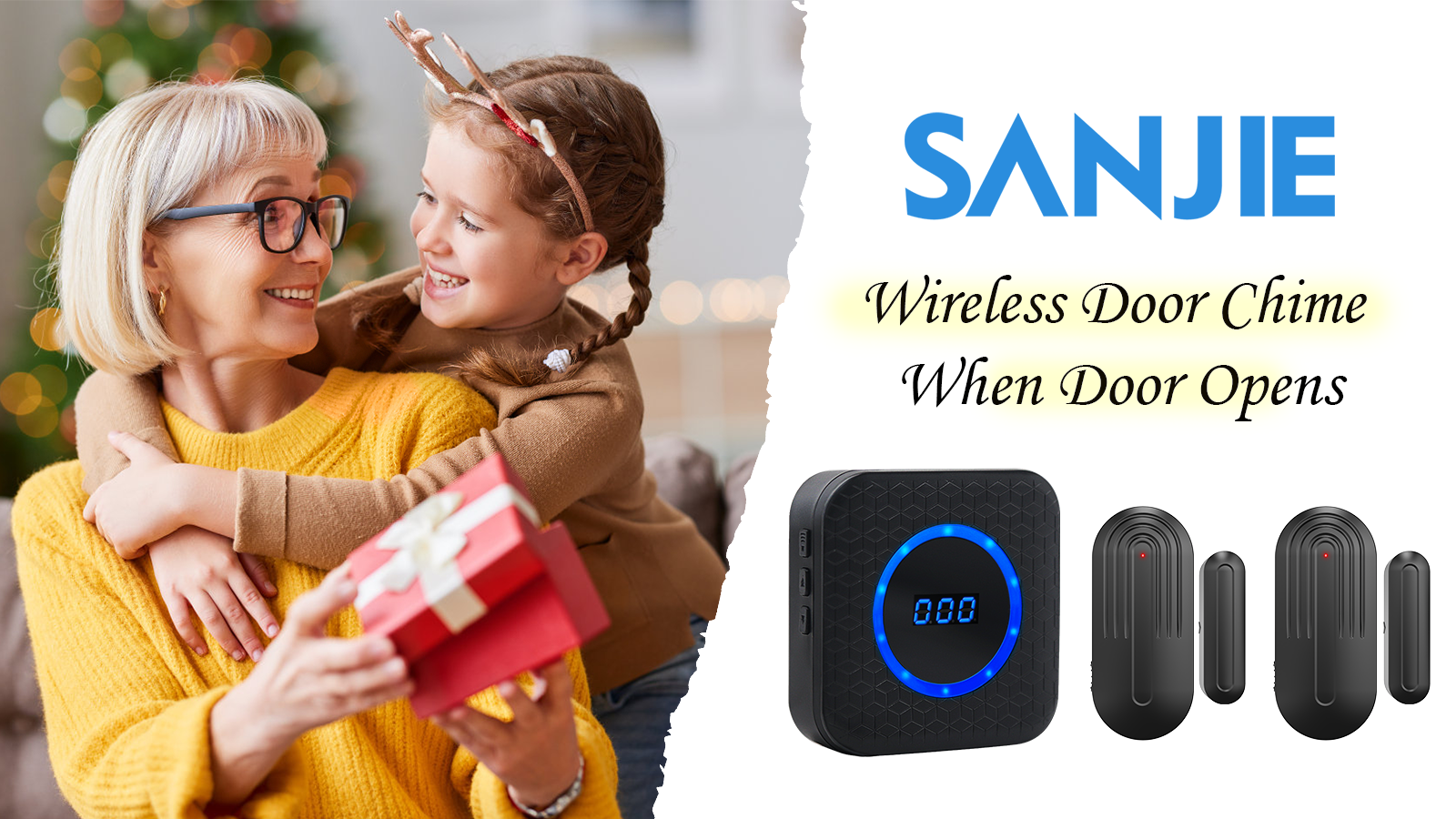 SanJie Wireless Door Chime for Business When Entering Door Entry